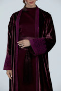 DCV2517-ELECTRIC AUBERGINE THE MOONLIGHT VELVET ABAYA