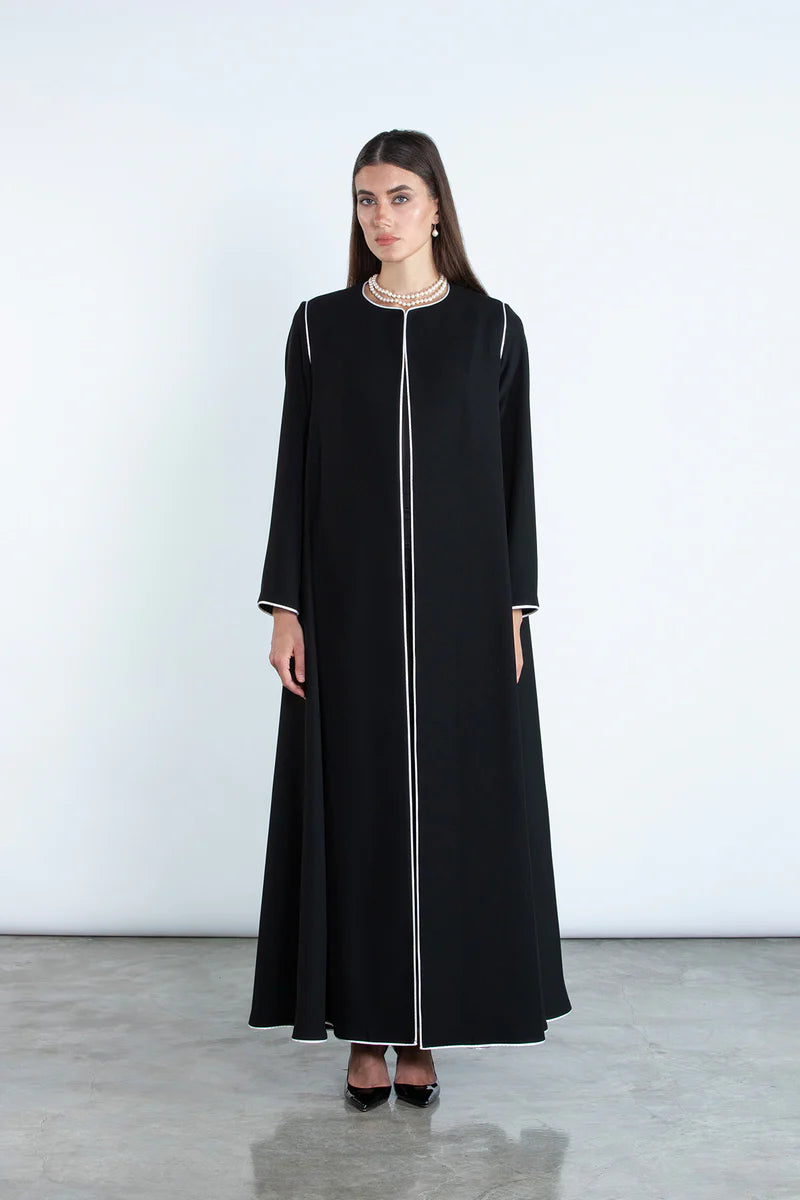 SM2513 ELEGANT FLARE ABAYA WITH DETACHABLE DETAILS