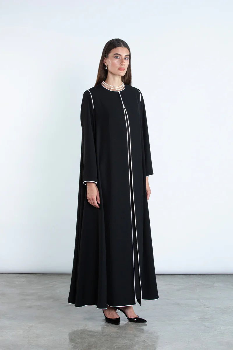SM2513 ELEGANT FLARE ABAYA WITH DETACHABLE DETAILS