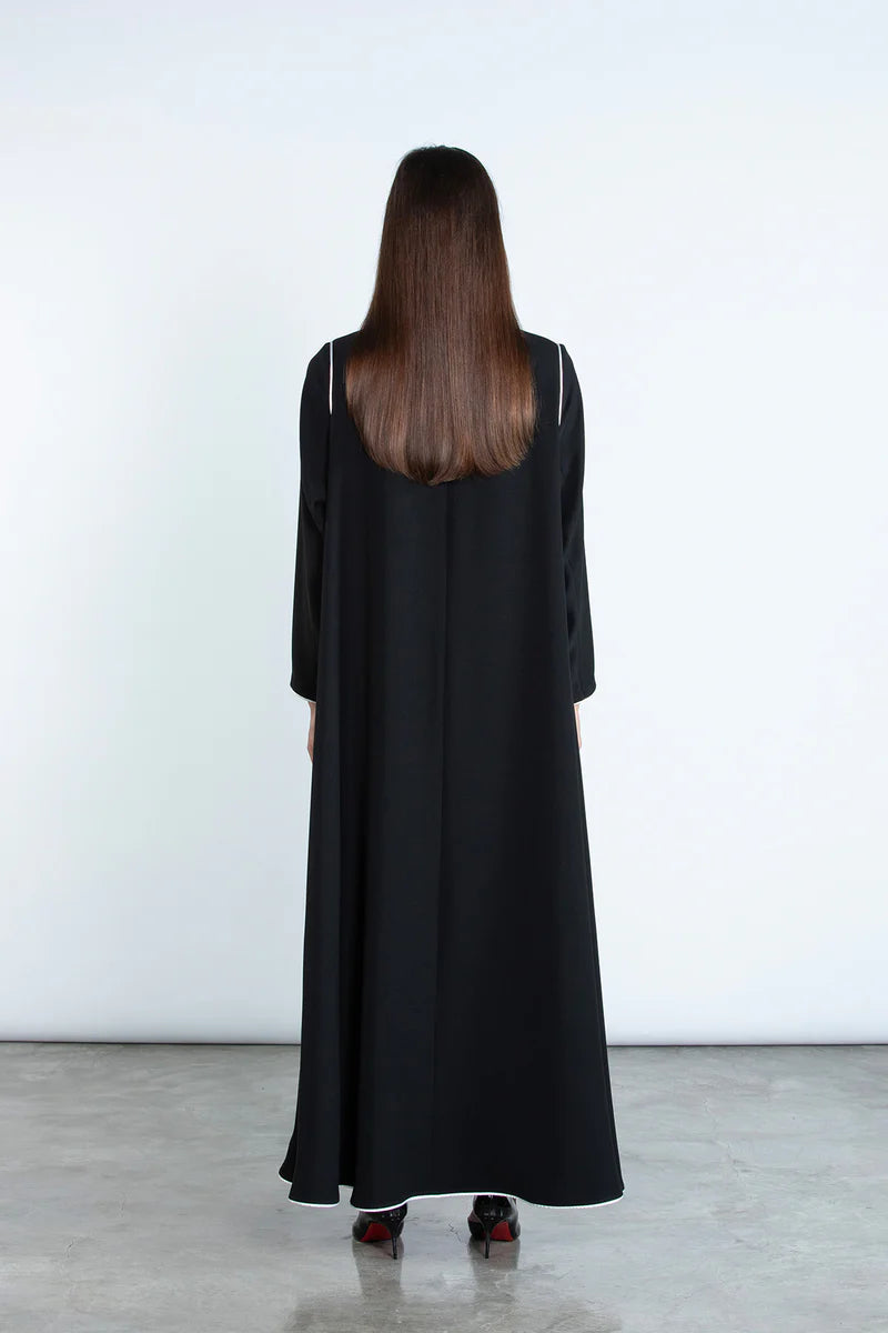 SM2513 ELEGANT FLARE ABAYA WITH DETACHABLE DETAILS