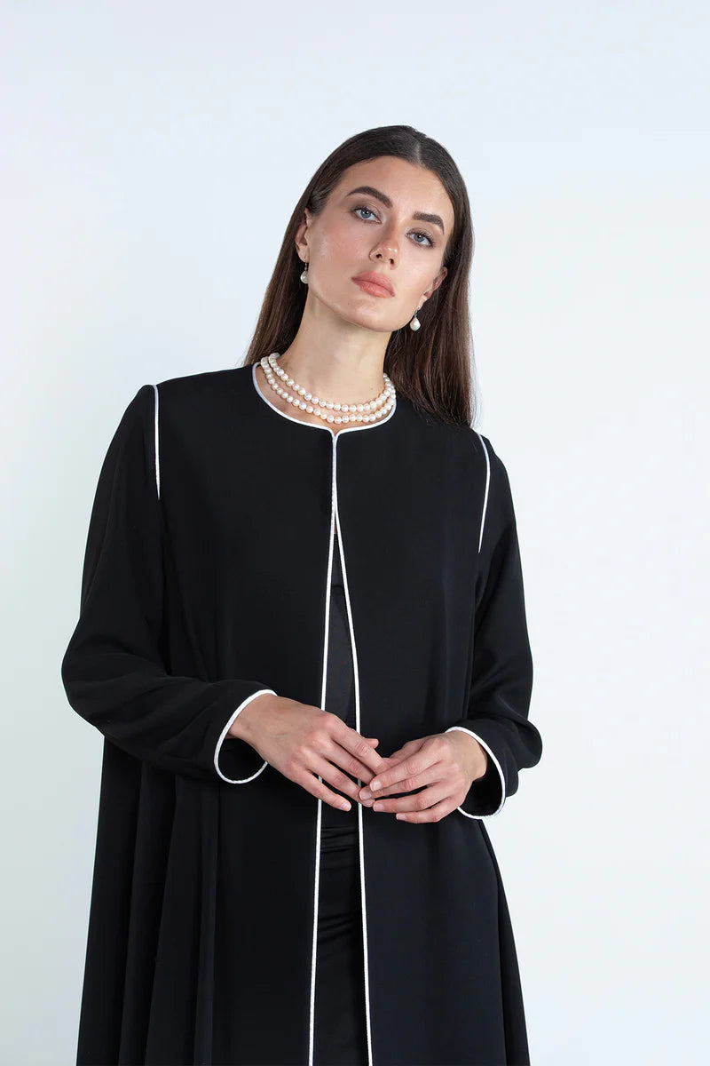 SM2513 ELEGANT FLARE ABAYA WITH DETACHABLE DETAILS