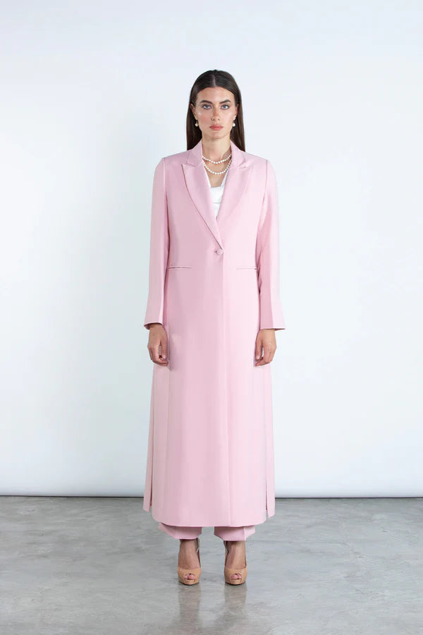 CHIC PINK FULL LENGTH BLAZER AND TROUSERS SUIT DC2007