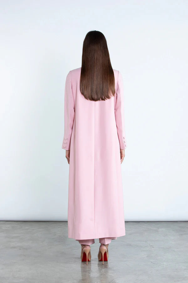 CHIC PINK FULL LENGTH BLAZER AND TROUSERS SUIT DC2007