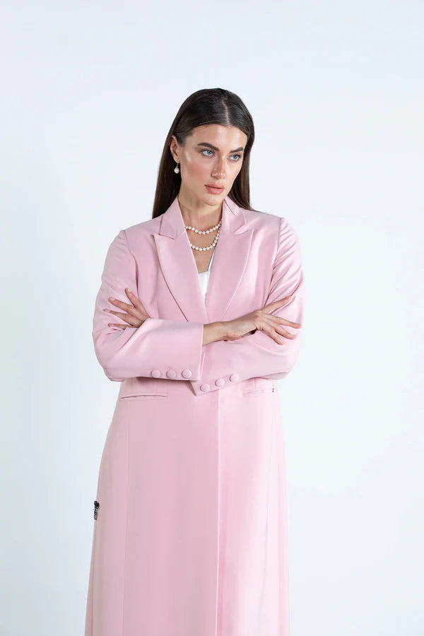 CHIC PINK FULL LENGTH BLAZER AND TROUSERS SUIT DC2007