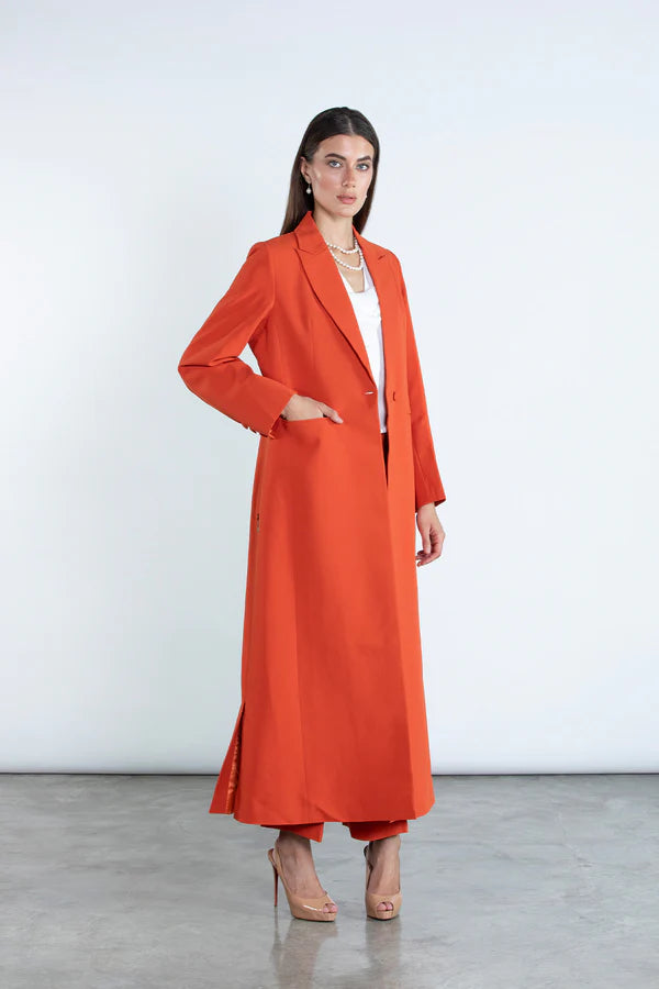 DC2007 - CHIC ORANGE FULL-LENGTH BLAZER AND TROUSERS SUIT