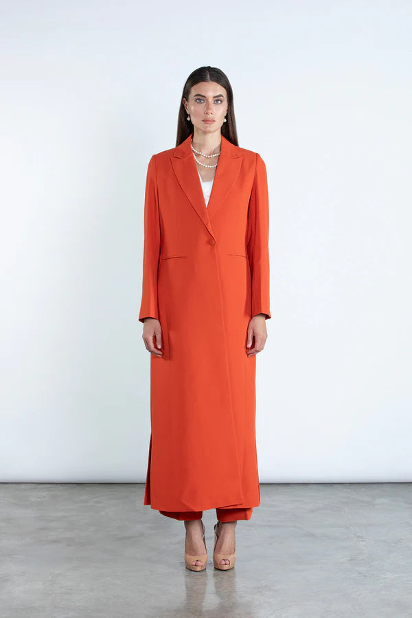 DC2007 - CHIC ORANGE FULL-LENGTH BLAZER AND TROUSERS SUIT