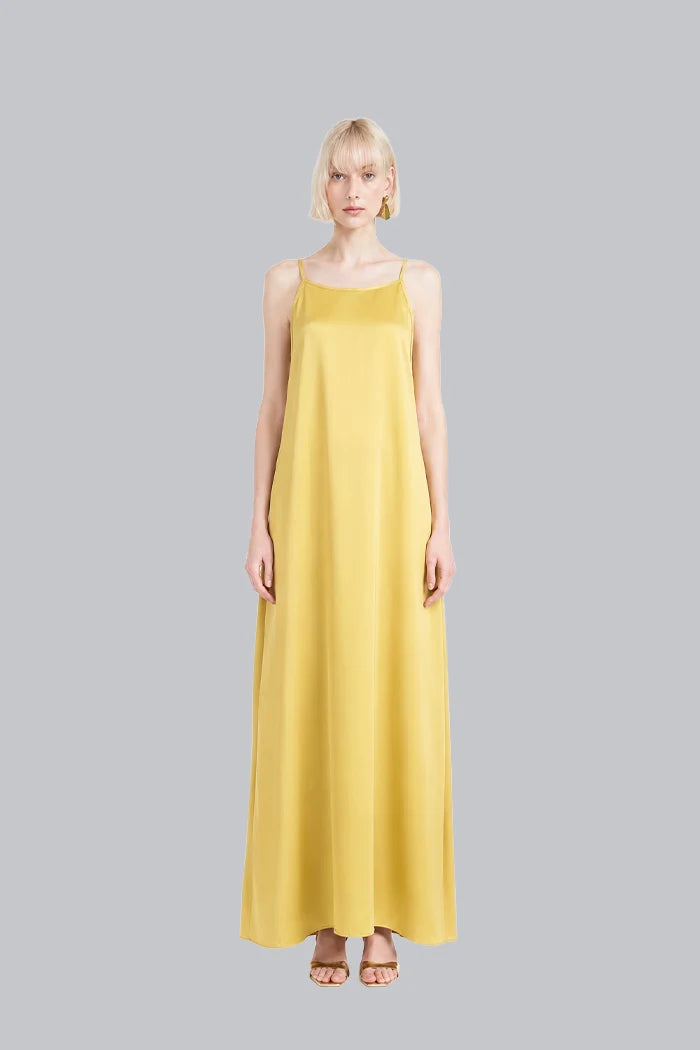 SPAGHETTI STRAP SILK MAXI DRESS INS2601SS