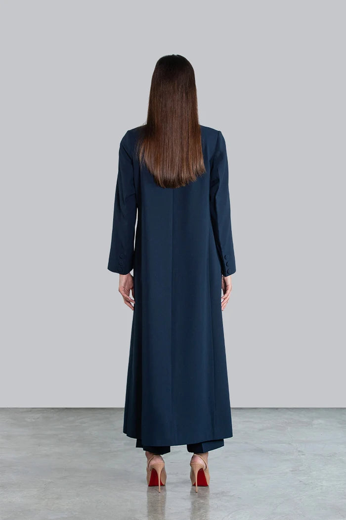 CHIC NAVY BLUE FULL LENGTH BLAZER AND TROUSERS SUIT DC2007