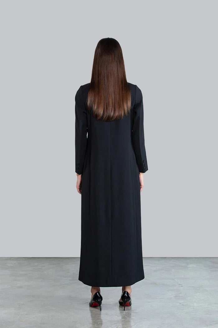 CHIC BLACK FULL LENGTH BLAZER AND TROUSERS SUIT DC2007