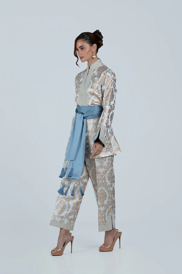 RMDTT2501-BLUE GLORY OF SERENITY TOP & TROUSER SET - LIMITED EDITION