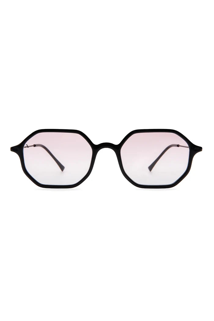 SUNGLASSES OCTAGONAL - SHINY BLACK