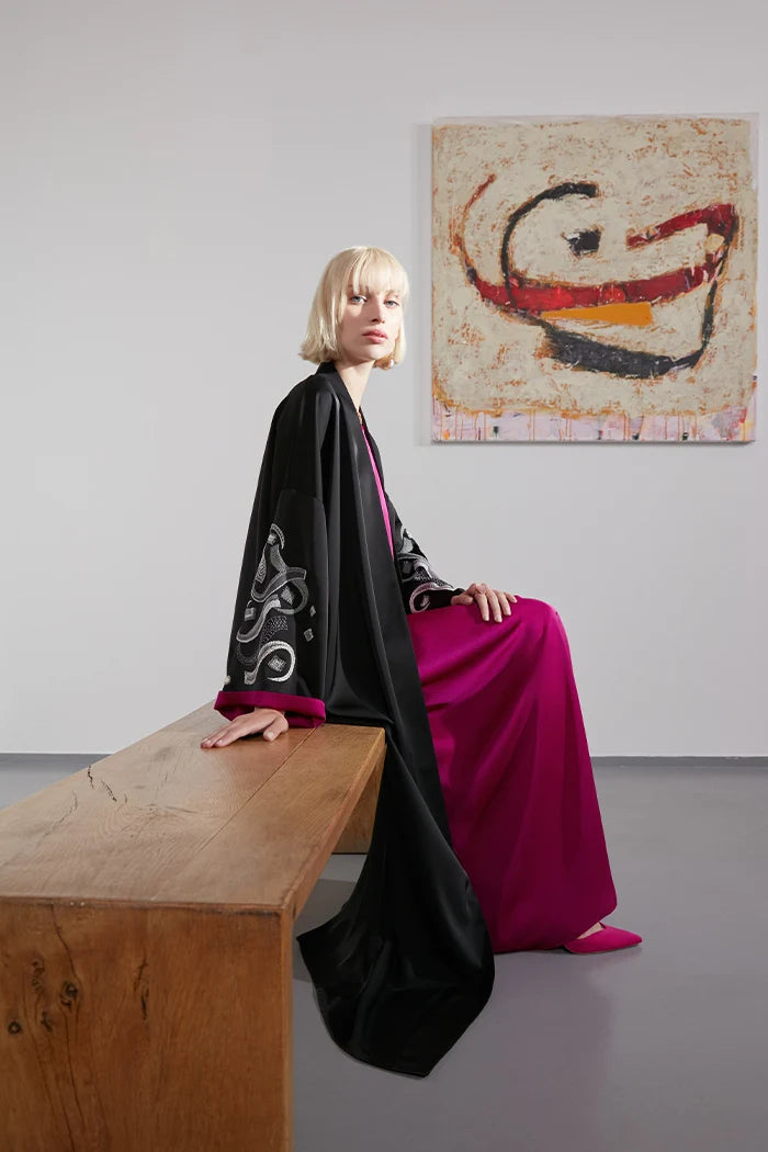 NOON ART CALLIGRAPHY INSPIRED KIMONO – A2203-B-MDS