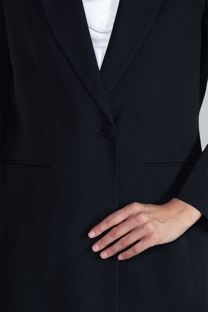 CHIC BLACK FULL LENGTH BLAZER AND TROUSERS SUIT DC2007
