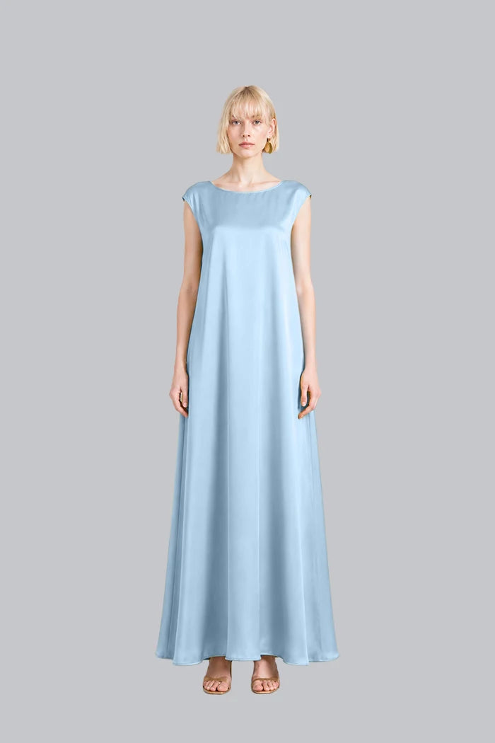 CAP-SLEEVE SILK MAXI DRESS INS2604CS