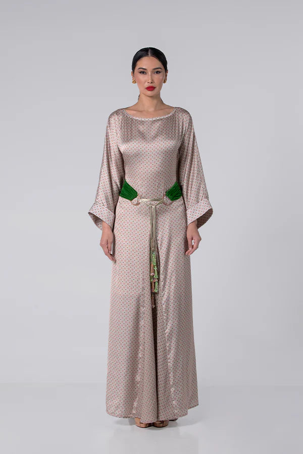 MOONLIGHT PATTERN SILK DRESS - MFW2601