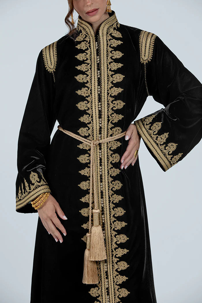DCV2525-BLACK THE GOLDEN LEGACY KAFTAN