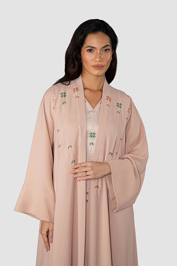 RMDJK2401-PINK STARRY NIGHT NAVY CREPE SILK ABAYA