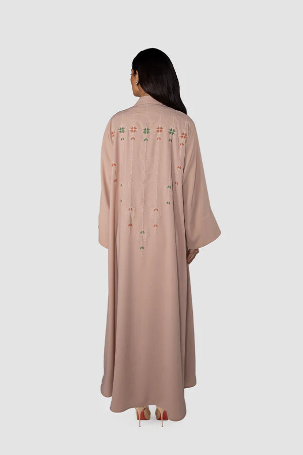 RMDJK2401-PINK STARRY NIGHT NAVY CREPE SILK ABAYA