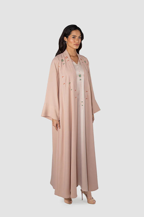 RMDJK2401-PINK STARRY NIGHT NAVY CREPE SILK ABAYA