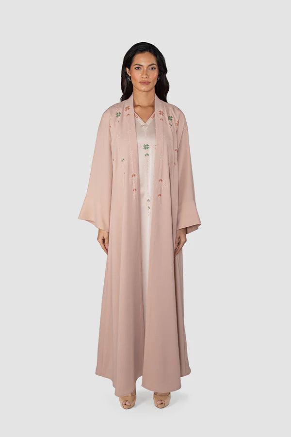 RMDJK2401-PINK STARRY NIGHT NAVY CREPE SILK ABAYA