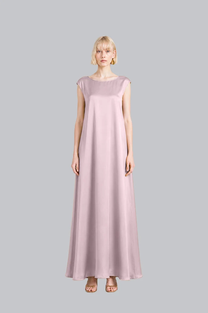 CAP-SLEEVE SILK MAXI DRESS INS2604CS