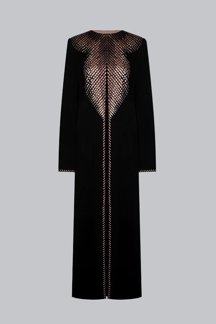 LATTICE EMBROIDERED ABAYA SM2655