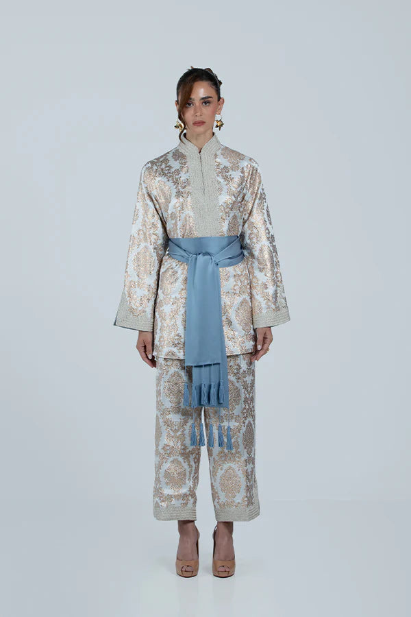 RMDTT2501-BLUE GLORY OF SERENITY TOP & TROUSER SET - LIMITED EDITION