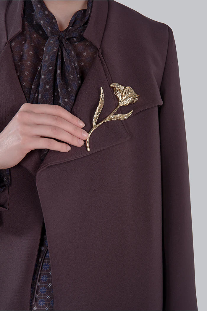 FLEUR SCULPTED BROOCH -A2601