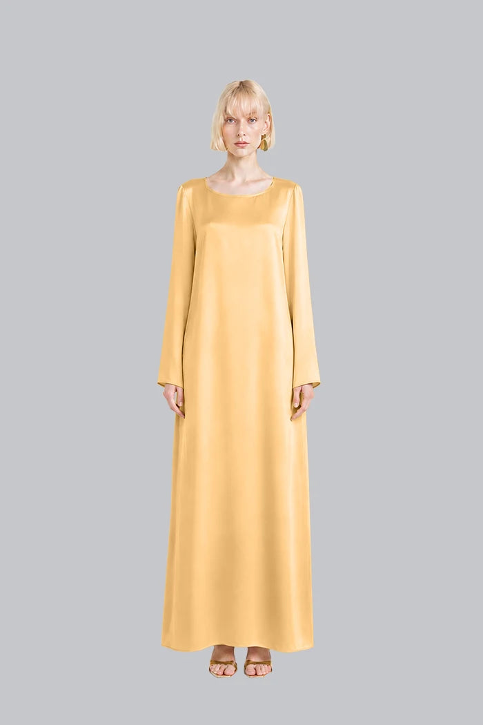 LONG-SLEEVE SILK MAXI DRESS INS2602LS