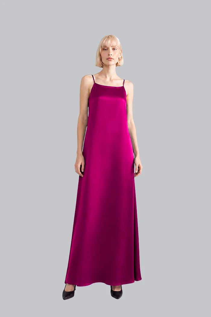 SPAGHETTI STRAP SILK MAXI DRESS INS2601SS