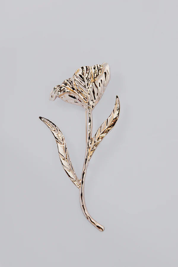 FLEUR SCULPTED BROOCH -A2601