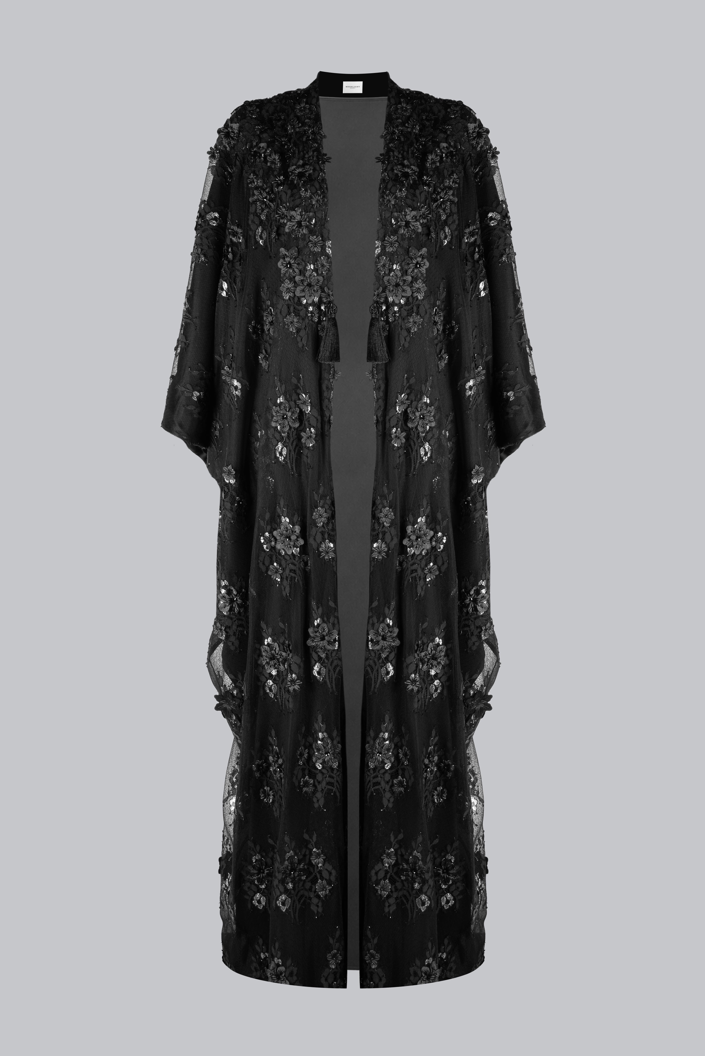 SM2650 – Butterfly-Cut Embellished Abaya with Inner Dress