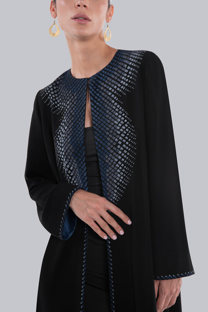 LATTICE EMBROIDERED ABAYA SM2655