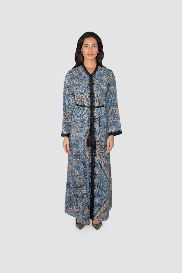 RMDCB2511 ETHEREAL LAYERS KIMONO ABAYA WITH INNER DRESS
