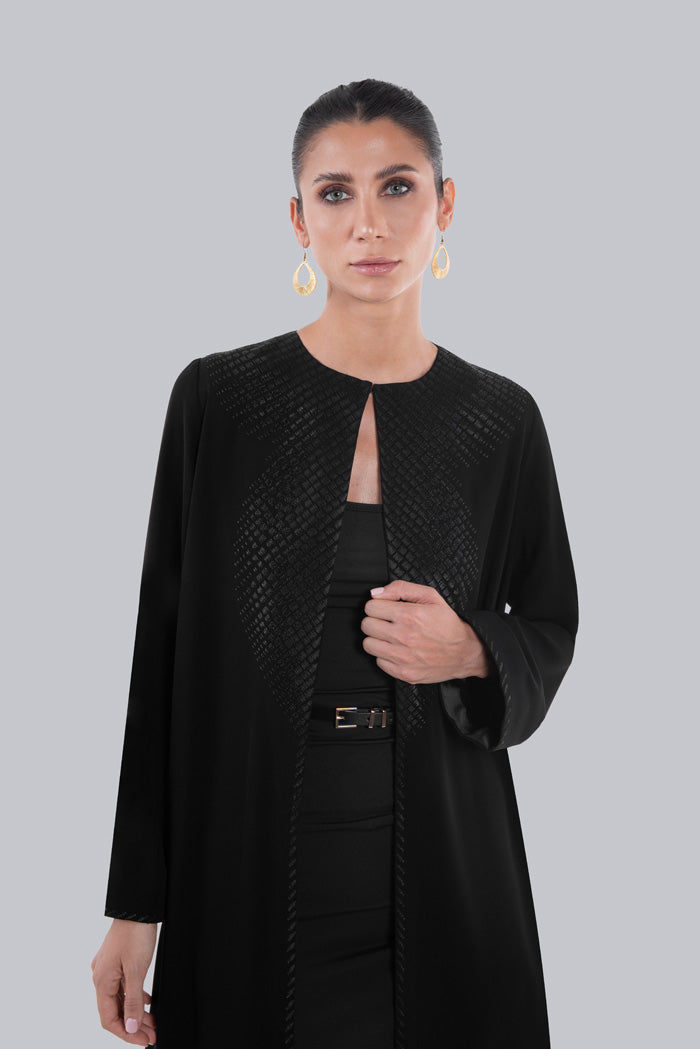 LATTICE EMBROIDERED ABAYA SM2655