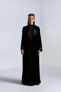 DC2405V NOBLE SILHOUETTE VELVET BLACK SUIT JACKET CUT ABAYA