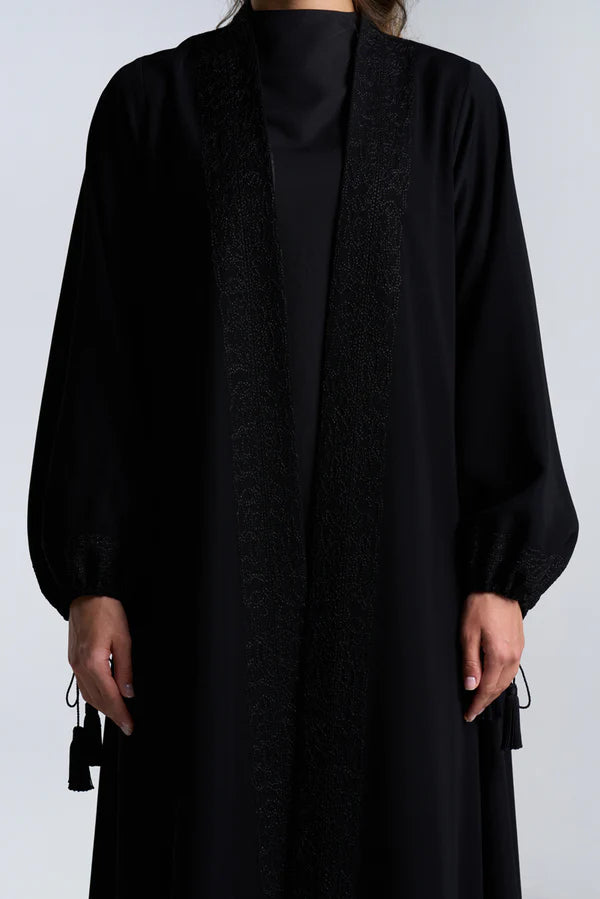 DC2404BLKCR ELEGANT ESSENCE CREPE BLACK ABAYA
