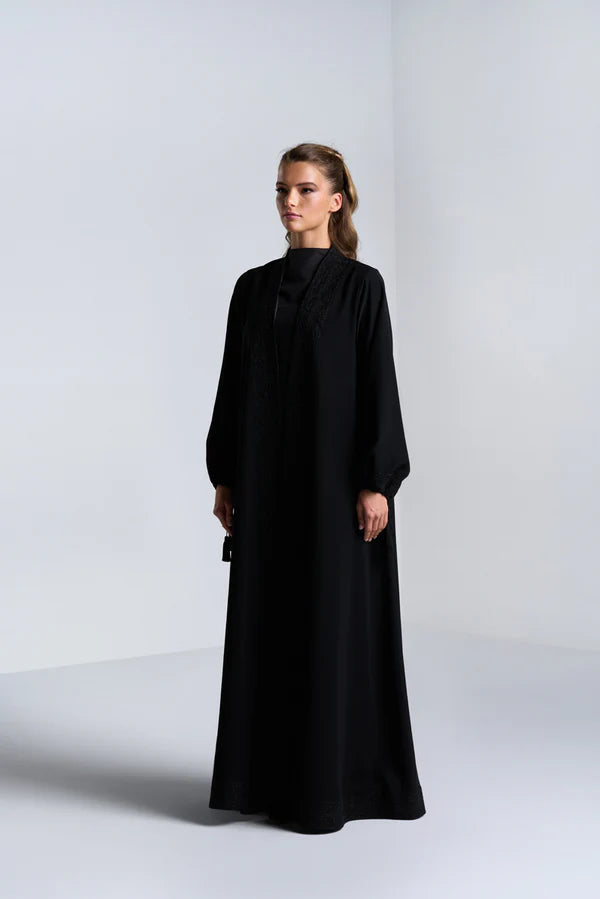 DC2404BLKCR ELEGANT ESSENCE CREPE BLACK ABAYA