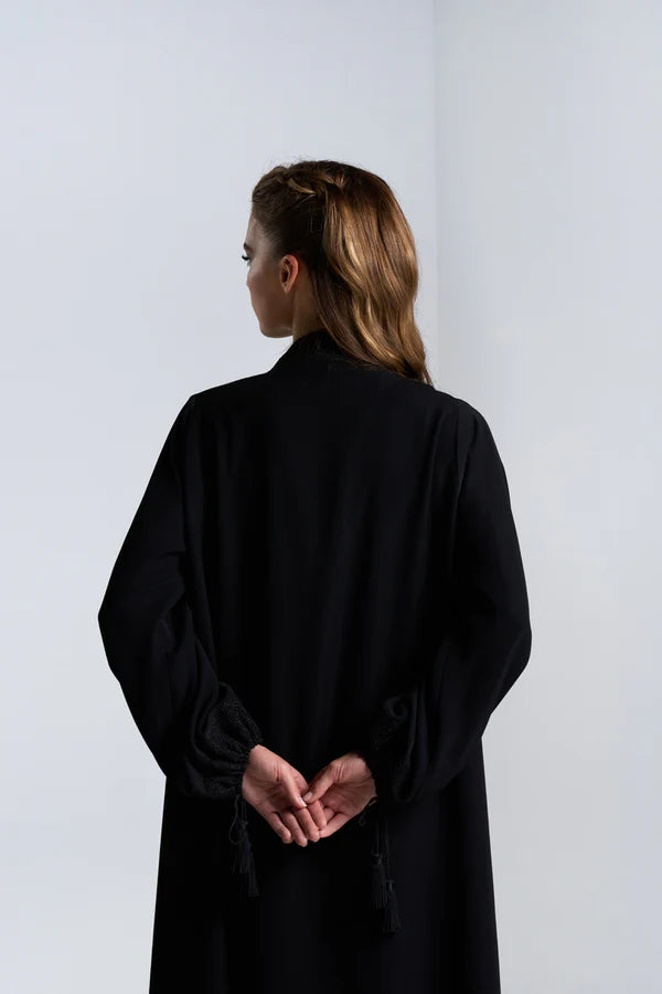 DC2404BLKCR ELEGANT ESSENCE CREPE BLACK ABAYA