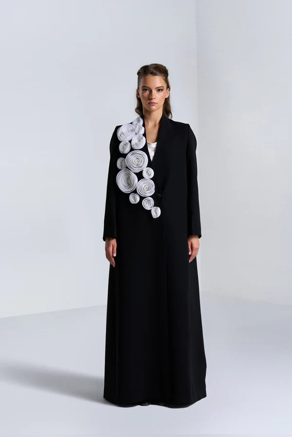 DC2401CR ELEGANCE UNFOLDED MOONLIGHT CONCEPT CREPE SUIT JACKET CUT ABAYA