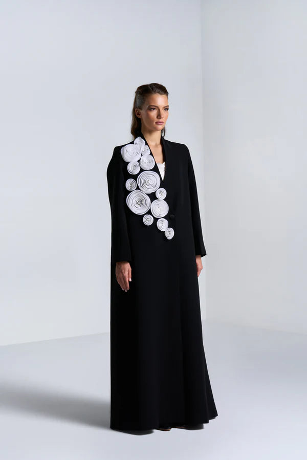 DC2401CR ELEGANCE UNFOLDED MOONLIGHT CONCEPT CREPE SUIT JACKET CUT ABAYA