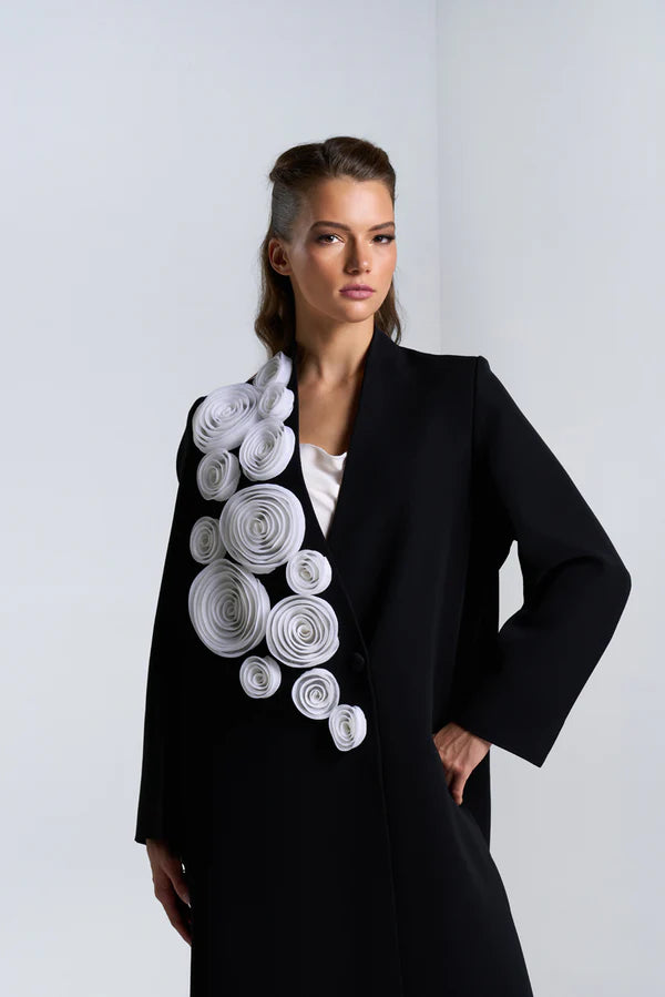 DC2401CR ELEGANCE UNFOLDED MOONLIGHT CONCEPT CREPE SUIT JACKET CUT ABAYA