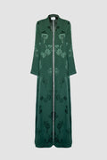 RTWS2505-RG ROYAL GREEN AUTUMN BLOOM JACQUARD ABAYA