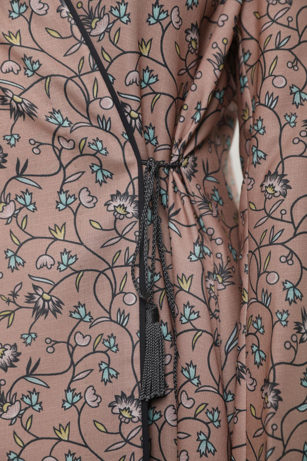 SM2411-BEIGE FLORAL FANTASY A-LINE ABAYA