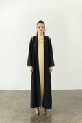 EAA2402 CLASSIC BLACK EMBROIDERED ABAYA