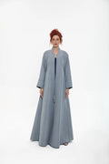 RTWS2401-GREY WHISPERS OF ELEGANCE KIMONO ABAYA