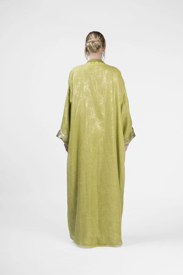 RMDB2401-LGRN SUNNY SERENADE KIMONO ABAYA- FULL SET