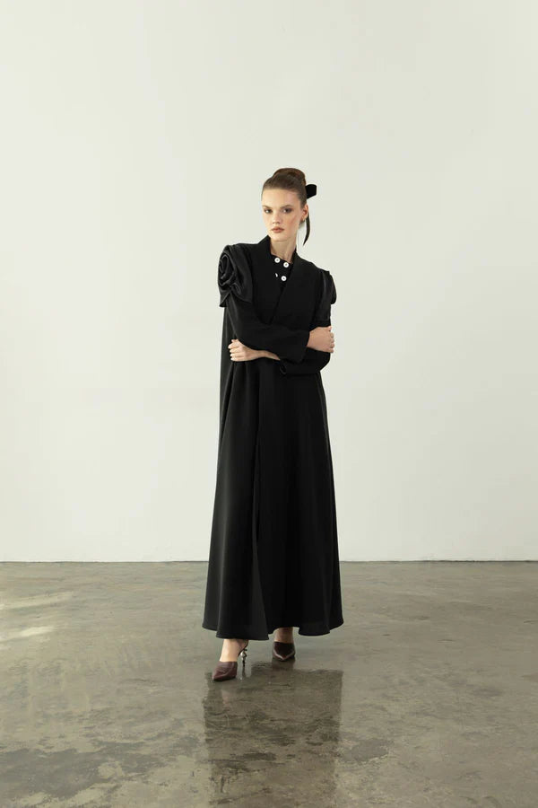 EAA2411 ROSE SLEEVE TAILORED ABAYA