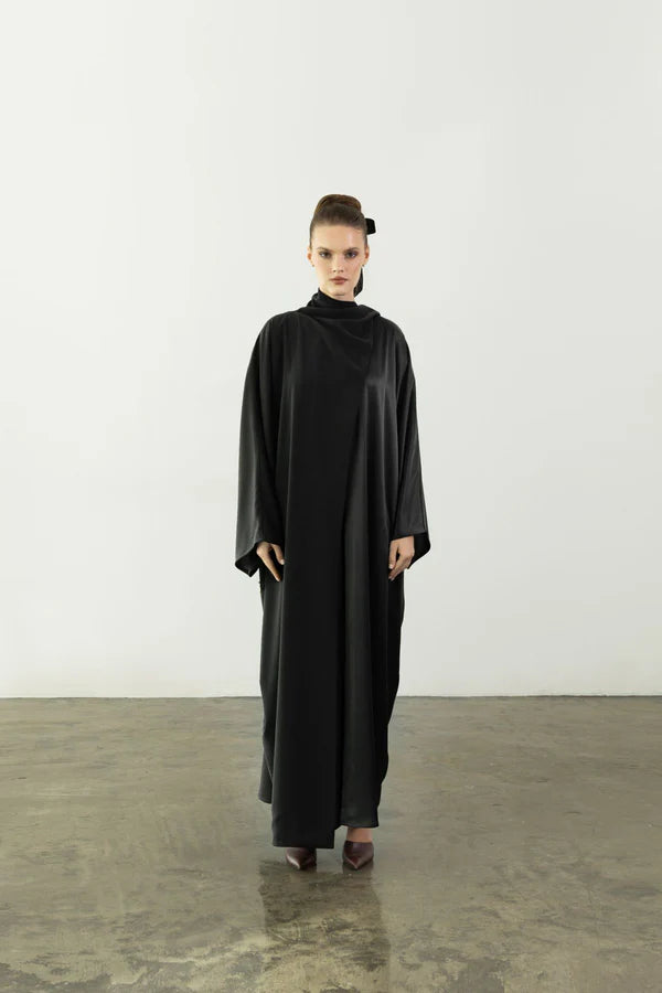 EAA2409-PLAIN OVERLAY CREPE ABAYA