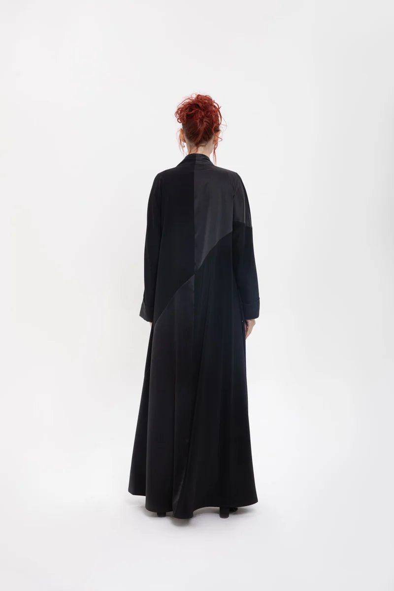 SM2407-BLACK MAJESTIC HARMONY KIMONO ABAYA